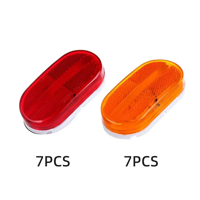 14PCS Oval Side Marker Light Red Amber Snap on Lens With White