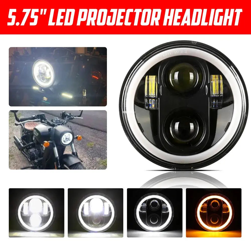 LED headlight for Suzuki Intruder 1400 - Round motorcycle optics approved