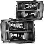 2007-2013 GMC Sierra 1500/07-14 Sierra 2500 3500 HD Headlights Assembly Driver and Passenger Side Black Housing ECCPP