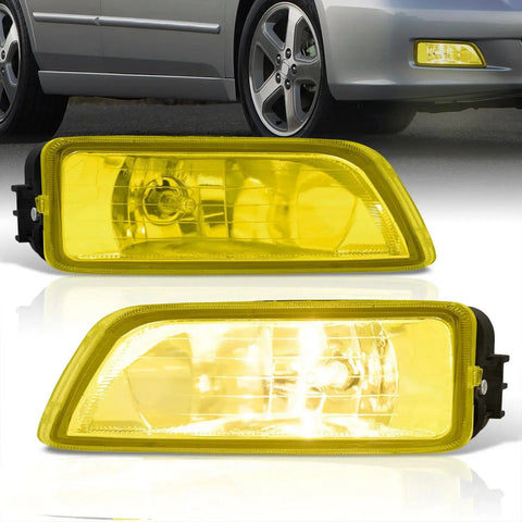 Yellow Fog Lights Bumper Lamps +Switch Wiring For 2003-2007 Accord /-08 Acura TL AJP DIST