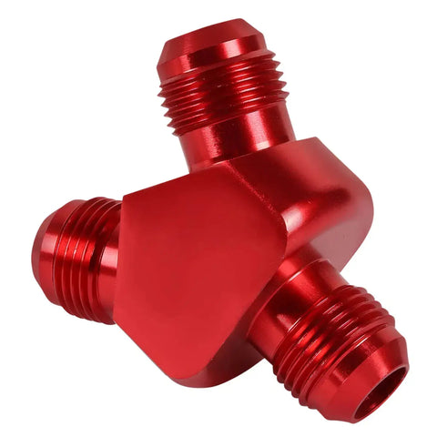 12-An Male Flare Y-Block Adapter Coupler-2X 12An Red Anodize Aluminum Fitting DNA MOTORING