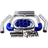 2.5 inch Intercooler Kit Universal Aluminum Pipe Piping Mandrel Bent Turbo Silicone MAXPEEDINGRODS