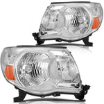 2005-2011 Toyota Tacoma Headlights Assembly Driver and Passenger Side Chrome Housing ECCPP