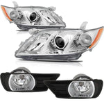 2007-2009 Toyota Camry Headlights Assembly Front Headlights Assembly with Fog Lights Set ECCPP