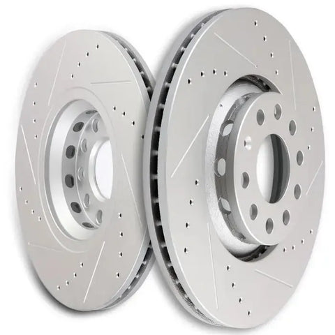 2PCS Front Brake Discs Rotors Drilled And Slotted For Audi A4 A6 A8 2WD Quattro ECCPP