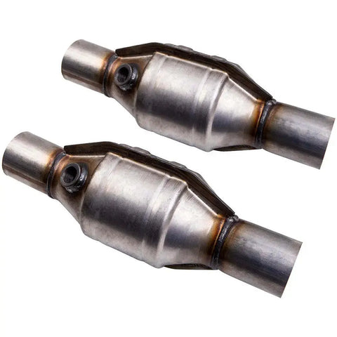 2pcs Universal Three-way High-Flow EPA Catalytic Converter Standard 2.25quot; MAXPEEDINGRODS UK