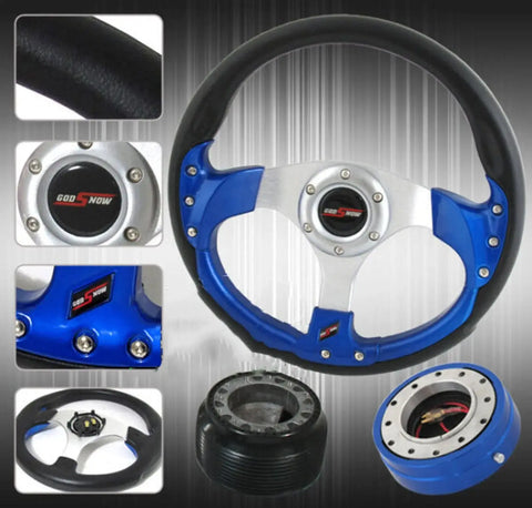 96-05 Ek9 Ej Em2 Es1 Jdm Racer Steering Wheel Black + Hub Adapter +Quick Release AJP DIST