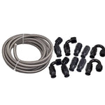 AN-8 AN8 Stainless Steel Fuel Line 20FT Fitting Hose End Ethanol Swivel Kit MAXPEEDINGRODS