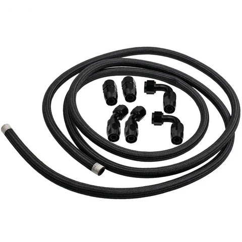 AN10 -10AN Fitting Stainless Steel Nylon Braided Oil Fuel Hose Line 12FT Kit MAXPEEDINGRODS