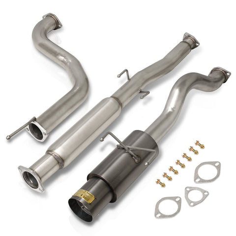 Acura Integra Hatchback GS LS RS 1994-2001 N1 Style Stainless Steel Catback Exhaust System Gunmetal (Piping: 2.5" / 65mm to 3.0" / 76mm | Tip: 4.5")