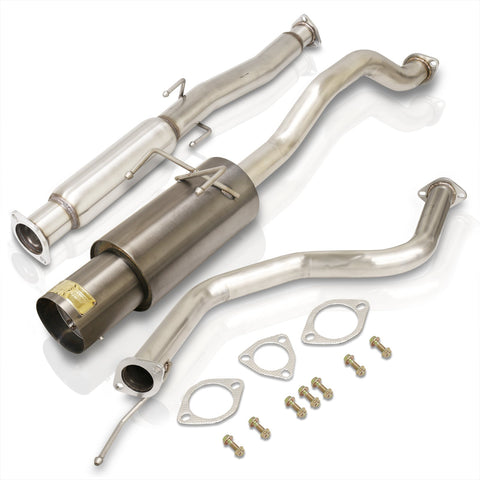 Honda Civic Coupe / Sedan 1992-2000 N1 Style Stainless Steel Catback Exhaust System Gunmetal (Piping: 2.5" / 65mm | Tip: 4.5")