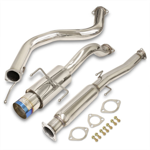 Honda Civic Hatchback 1996-2000 N1 Style Stainless Steel Catback Exhaust System Burnt Tip (Piping: 2.5" / 65mm to 3.0" / 76mm | Tip: 4.5")