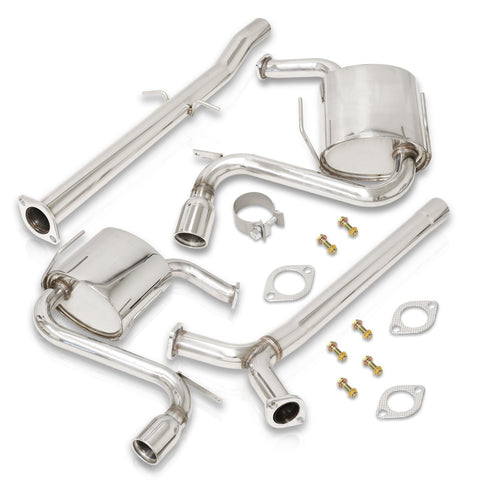 Mini Cooper S 2002-2006 Dual Tip Stainless Steel Catback Exhaust System (Piping: 2.0" / 51mm | Tip: 2.5")