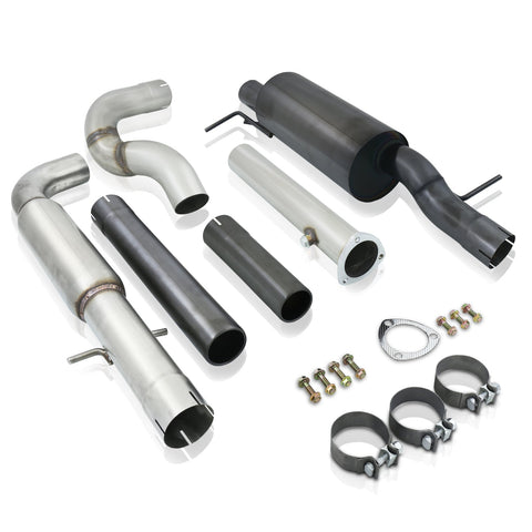 Volkswagen Golf MK4 1.8L Turbo 2000-2005 / Jetta MK4 1.8L Turbo 1999-2005 Dual Tip Stainless Steel Catback Exhaust System Gunmetal (Piping: 3.0" / 76mm | Tip: 2.5")