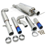 Volkswagen Golf MK4 1.8L Turbo 2000-2005 / Jetta MK4 1.8L Turbo 1999-2005 Dual Tip Stainless Steel Catback Exhaust System Burnt Tip (Piping: 3.0" / 76mm | Tip: 2.5")