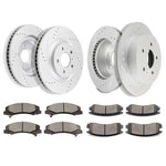 Ceramic Brake Pads And Rotors Front Rear For 2008-2009 Buick LaCrosse Drilled ECCPP