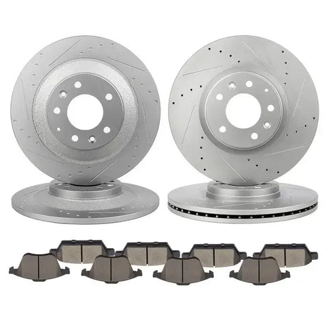 Ceramic Brake Pads And Rotors Front Rear For Mazda 6 2006-2007 Kit Discs ECCPP