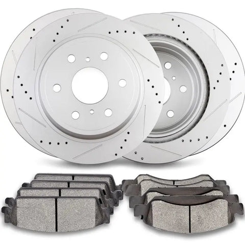 Ceramic Brake Pads Rotor Front Rear For CHEVROLET CADILLAC ESCALADE GMC ECCPP