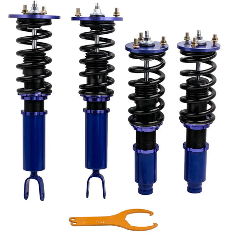 Compatible for Honda Accord 1994-1997 compatible for Acura CL 97-99 Adj. Height Shock Strut Coilovers Blue MAXPEEDINGRODS