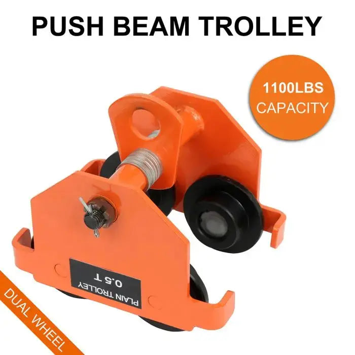 ECCPP 0.5 Ton Push Beam Track Roller Trolley I-beam Track Capacity 110 ...