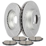 Front Discs Brake Rotors and Ceramic Pads For 2006 - 2011 Honda Civic Drill Slot ECCPP