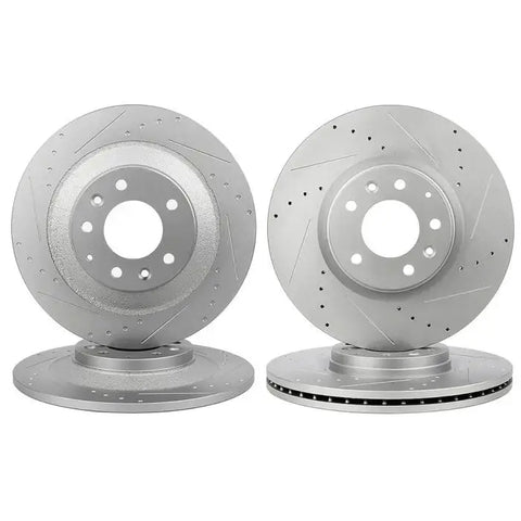 Front and Rear Discs Brake Rotors For 2006-2007 Mazda 6 G3000 Drilled Slotted ECCPP