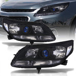 Chevrolet Malibu 2013-2015 Factory Style Headlights Black Housing Clear Len Clear Reflector (Halogen Models Only)