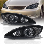 Toyota Camry 2002-2004 Factory Style Headlights Black Housing Clear Len Clear Reflector