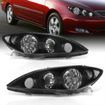 Toyota Camry 2005-2006 Factory Style Headlights Black Housing Clear Len Clear Reflector