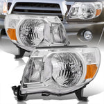 Toyota Tacoma 2005-2011 Factory Style Headlights Chrome Housing Clear Len Amber Reflector