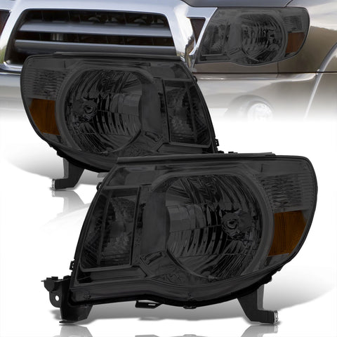 Toyota Tacoma 2005-2011 Factory Style Headlights Chrome Housing Smoke Len Amber Reflector