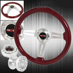 Hub For 90-96 300Zx + Slim Quick Release + Red Wood Deep Dish Steering Wheel AJP DIST