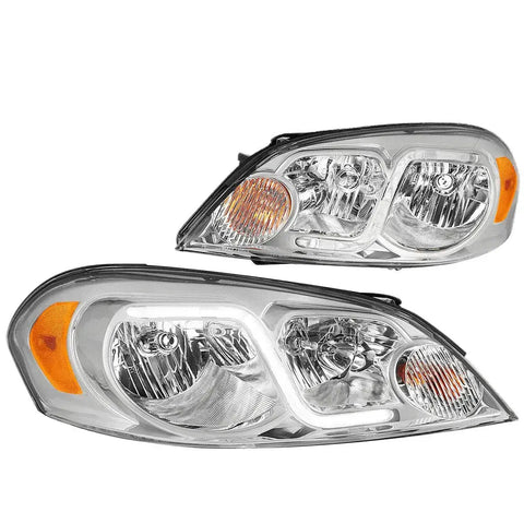 [Led Drl] 06-16 Chevy Impala/Limited Chrome Amber Headlight/Lamp Replacement DNA MOTORING