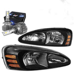 2004-2008 Grand Prix Gt Gt2 Replacement Headlight W/Led Kit Slim Style Black DNA MOTORING