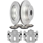 Rear Brake Calipers And Brake Rotors Ceramic Pad For 2009-2010 Infiniti G37 ECCPP