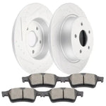 Rear Brake Discs Rotors and Ceramic Pads For Buick Lucerne 2006 - 2011 Slotted ECCPP