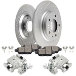 Rear Brake Rotors Ceramic Pads Calipers For Ford Fusion Lincoln Mercury Milan ECCPP