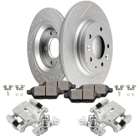 Rear Brake Rotors Ceramic Pads Calipers For Ford Fusion Lincoln Mercury Milan ECCPP