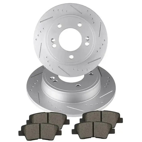 Rear Brake Rotors Ceramic Pads For 2012-2015 Hyundai Veloster 14-16 Kia Forte ECCPP