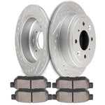 Rear Discs Brake Rotors and Ceramic Pads For Acura Integra 1990 1991- 2001 Slot ECCPP