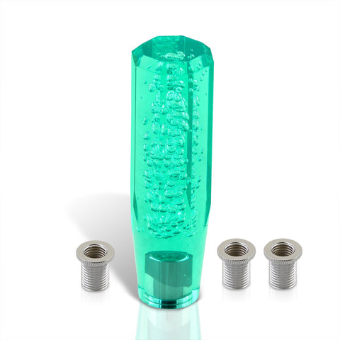 Universal M8 M10 M12 150MM Crystal Octogon Bubble Shift Knob Teal