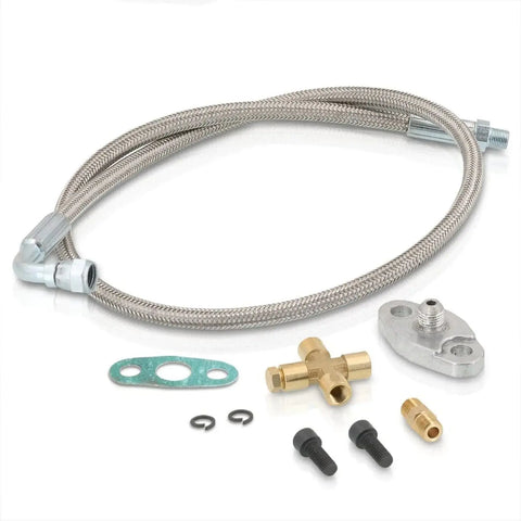 Universal Turbo Oil Feed Line Fitting Hose Kit For T2 T3/T4 T25 T28 Turbocharger AJP DIST