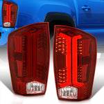 Toyota Tacoma 2016-2023 LED Bar Tail Lights Chrome Housing Red Len White Tube