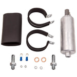 Universal High Flow and Pressure External Inline 255LPH Fuel Pump Kit Set GSL392 MAXPEEDINGRODS