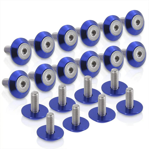 Universal M6X20Mm 20Pcs 10Mm Fender Bumper Washers Bolt Screw Car Suv Truck Blue AJP DIST