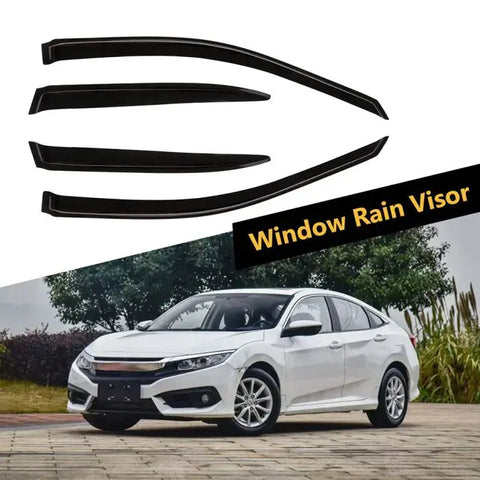 Window Visor Vent Rain Shades Guards Deflectors For 02-05 Honda Civic Sedan ECCPP