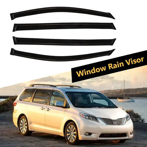 Window Visor Vent Rain Shades Guards Deflectors For 04-09 Toyota Sienna ECCPP