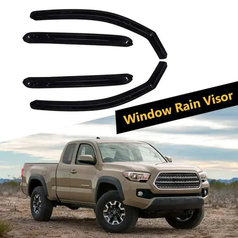 Window Visor Vent Rain Shades Guards Deflectors For 05-15 Tacoma Double Cab ECCPP