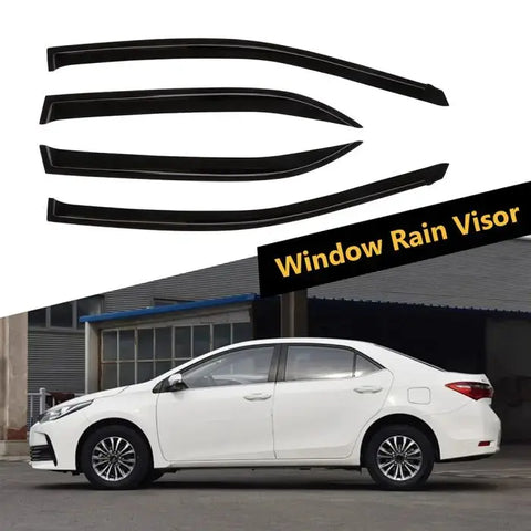 Window Visor Vent Rain Shades Guards Deflectors For 09-13 Toyota Corolla Sedan ECCPP