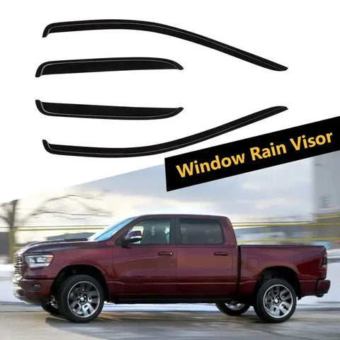 Window Visor Vent Rain Shades Guards Deflectors For 09-21 Ram 1500 Extended Cab ECCPP